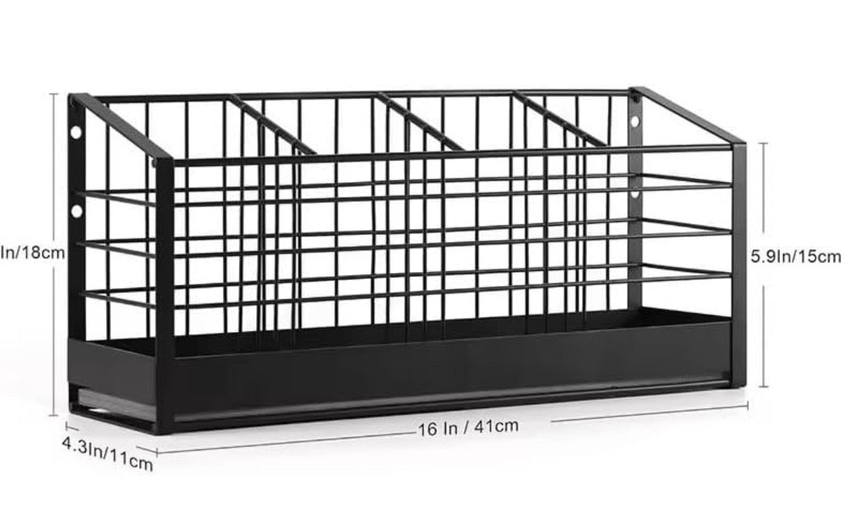 Kitchen Utensil Holder,Matte Black Metal Holder With Wooden Base,Farmhouse Cooking Utensil Storage