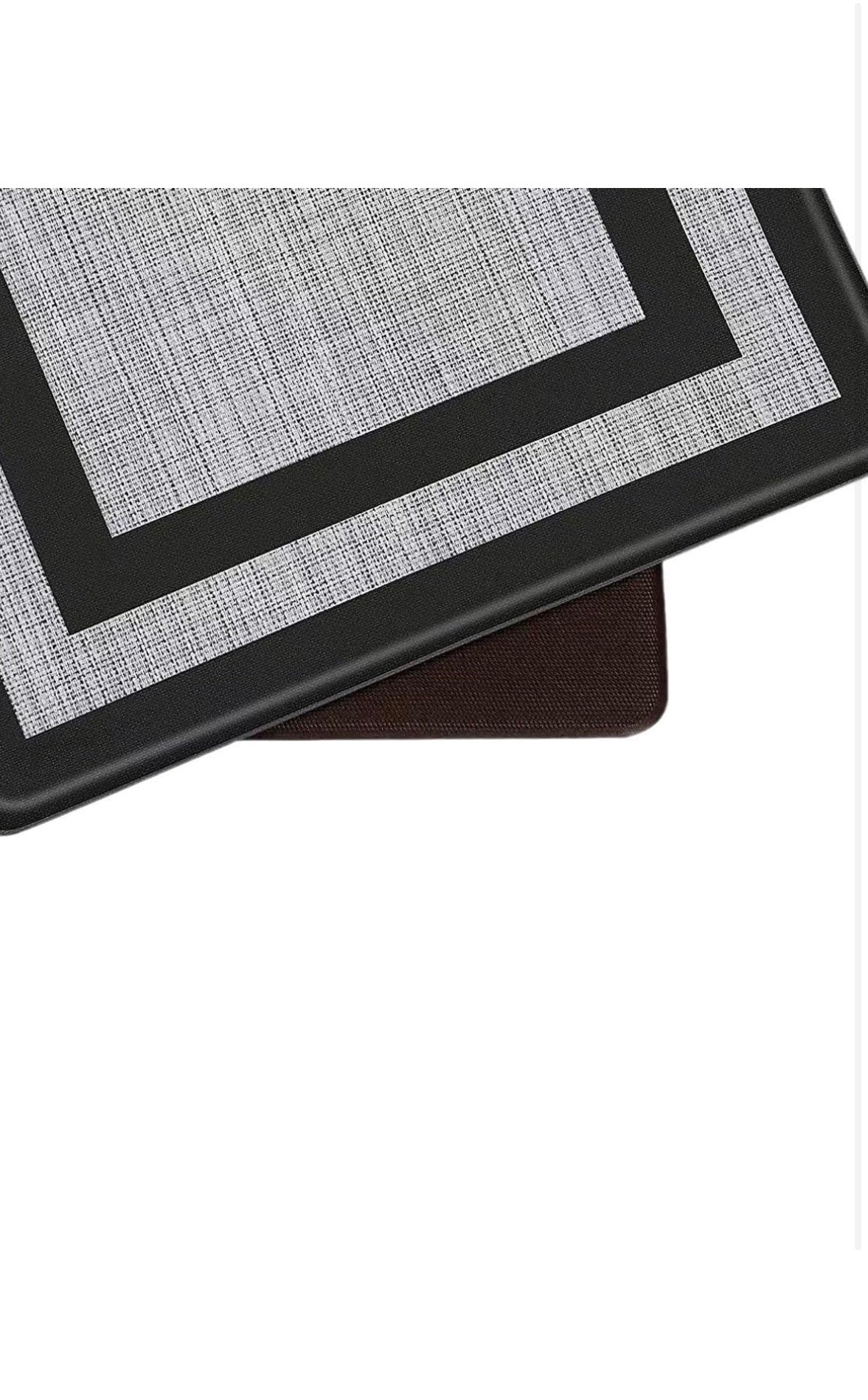 Floor Comfort Mat Set Soft Easy to Clean Two in one Set The Big Size is 47 * 17.3 * 0.4 Inc. and Small Size is 29 * 17.3 * 04 Inc. Location: Kitchen, Bathroom, Living Room, Shower, Bedroom