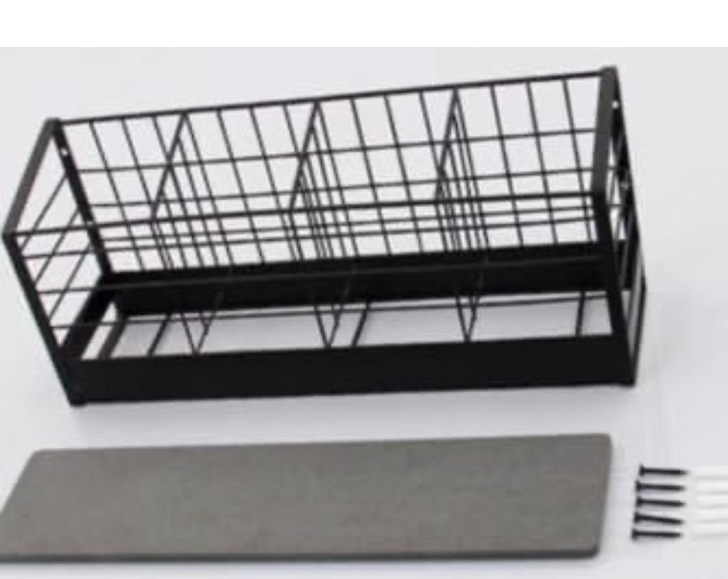 Kitchen Utensil Holder,Matte Black Metal Holder With Wooden Base,Farmhouse Cooking Utensil Storage