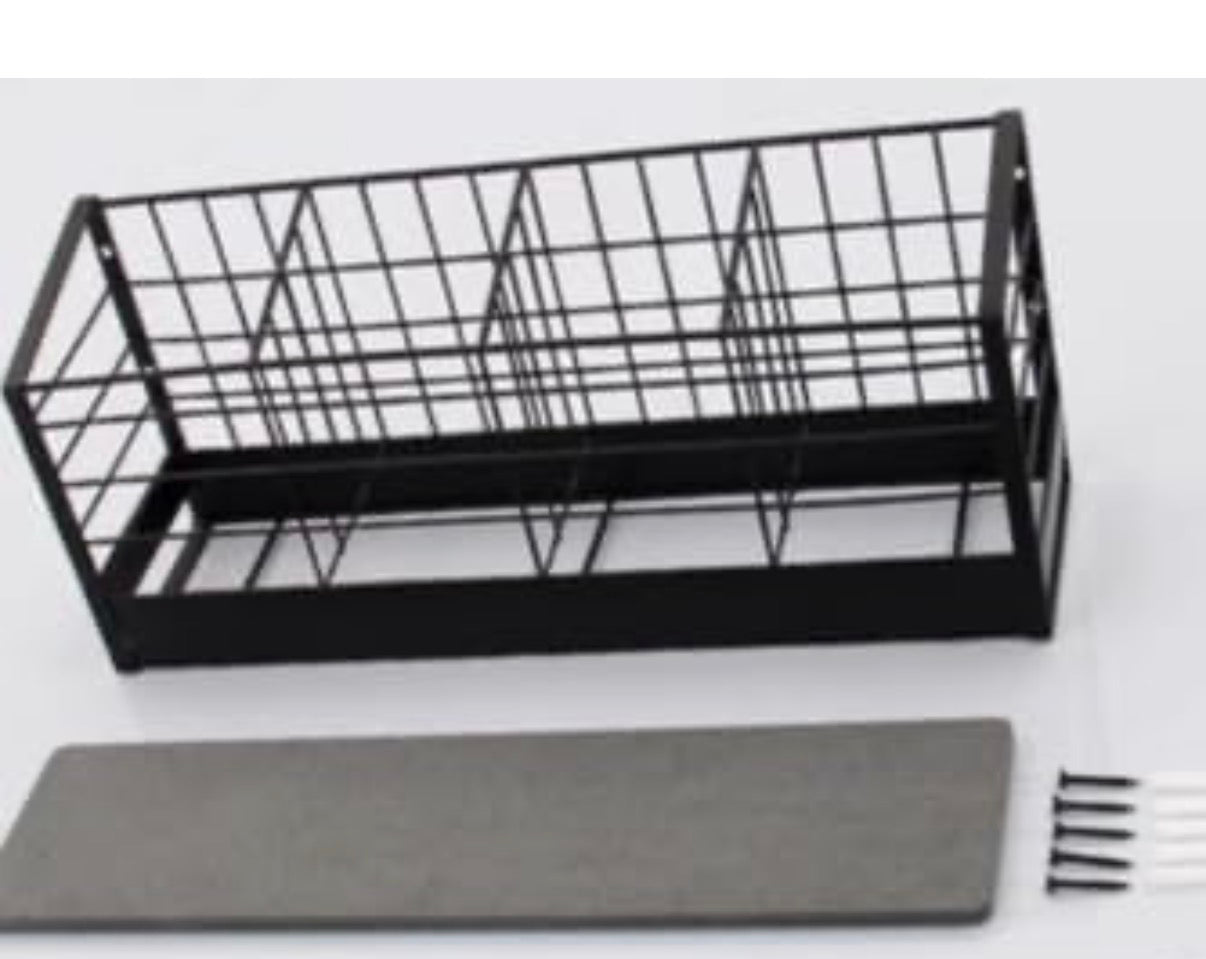 Kitchen Utensil Holder,Matte Black Metal Holder With Wooden Base,Farmhouse Cooking Utensil Storage